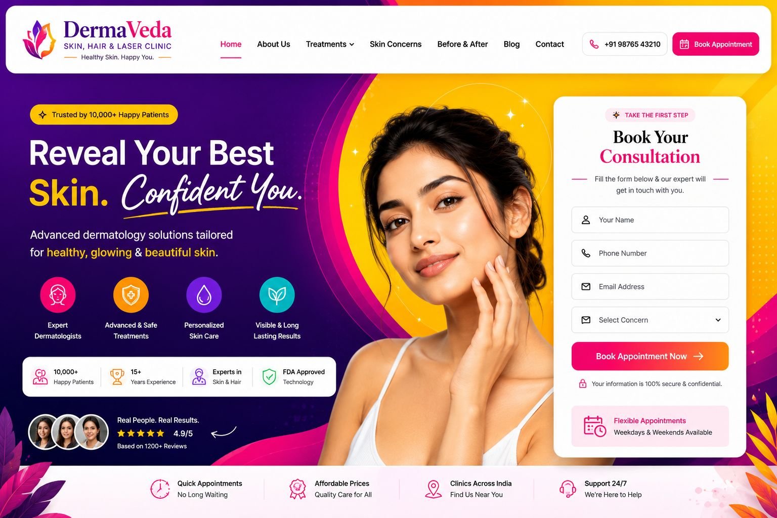 Doctor and clinic website example