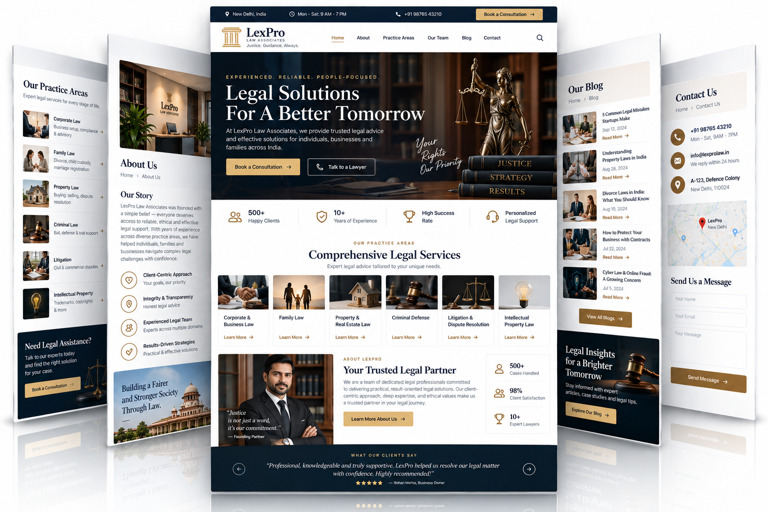 Lawyer and CA firm website example