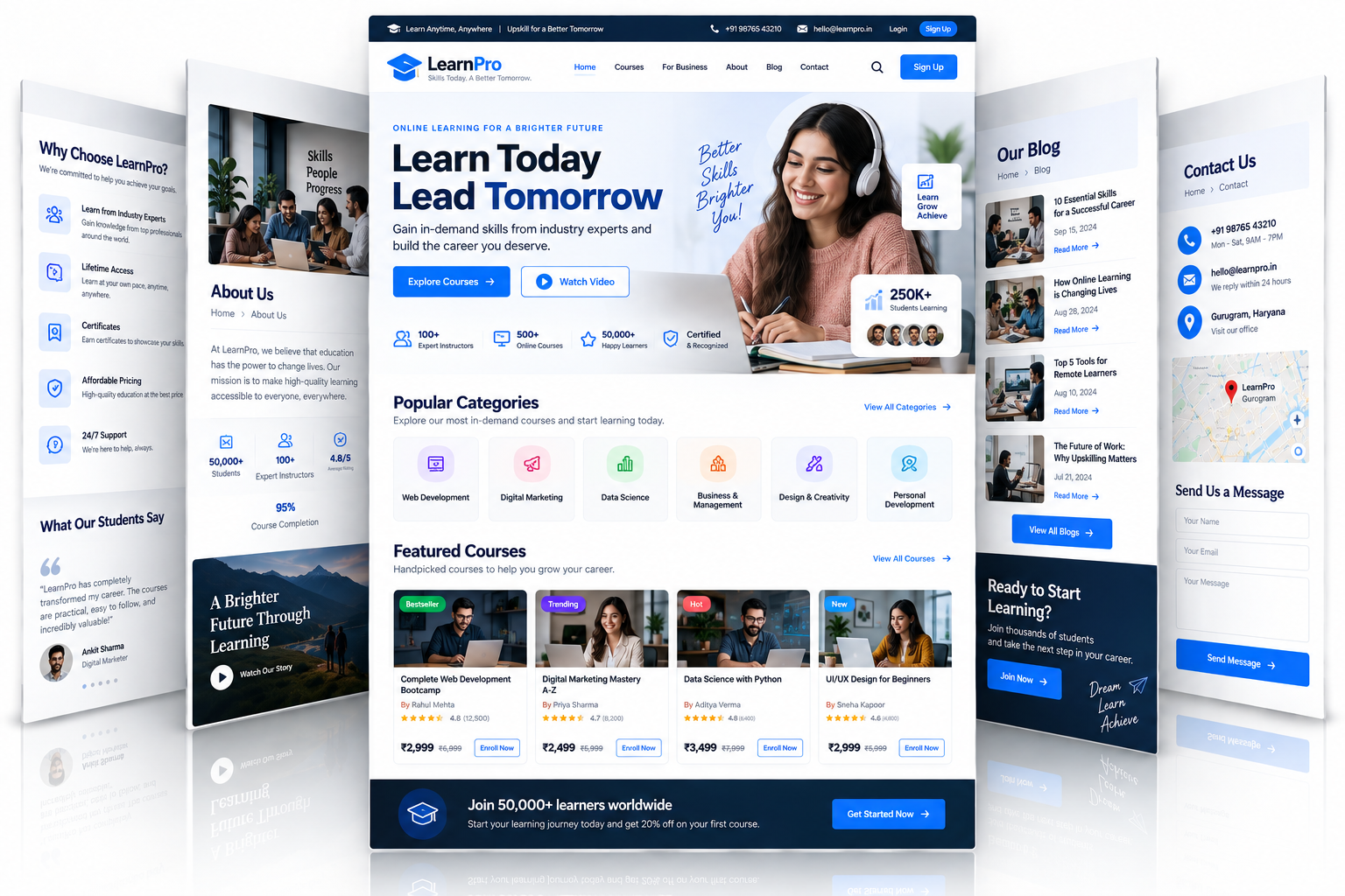 Coaching institute and education website example