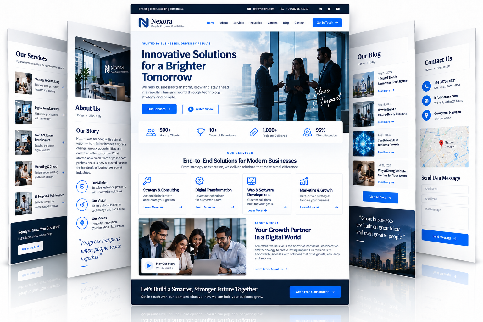 Business website design example