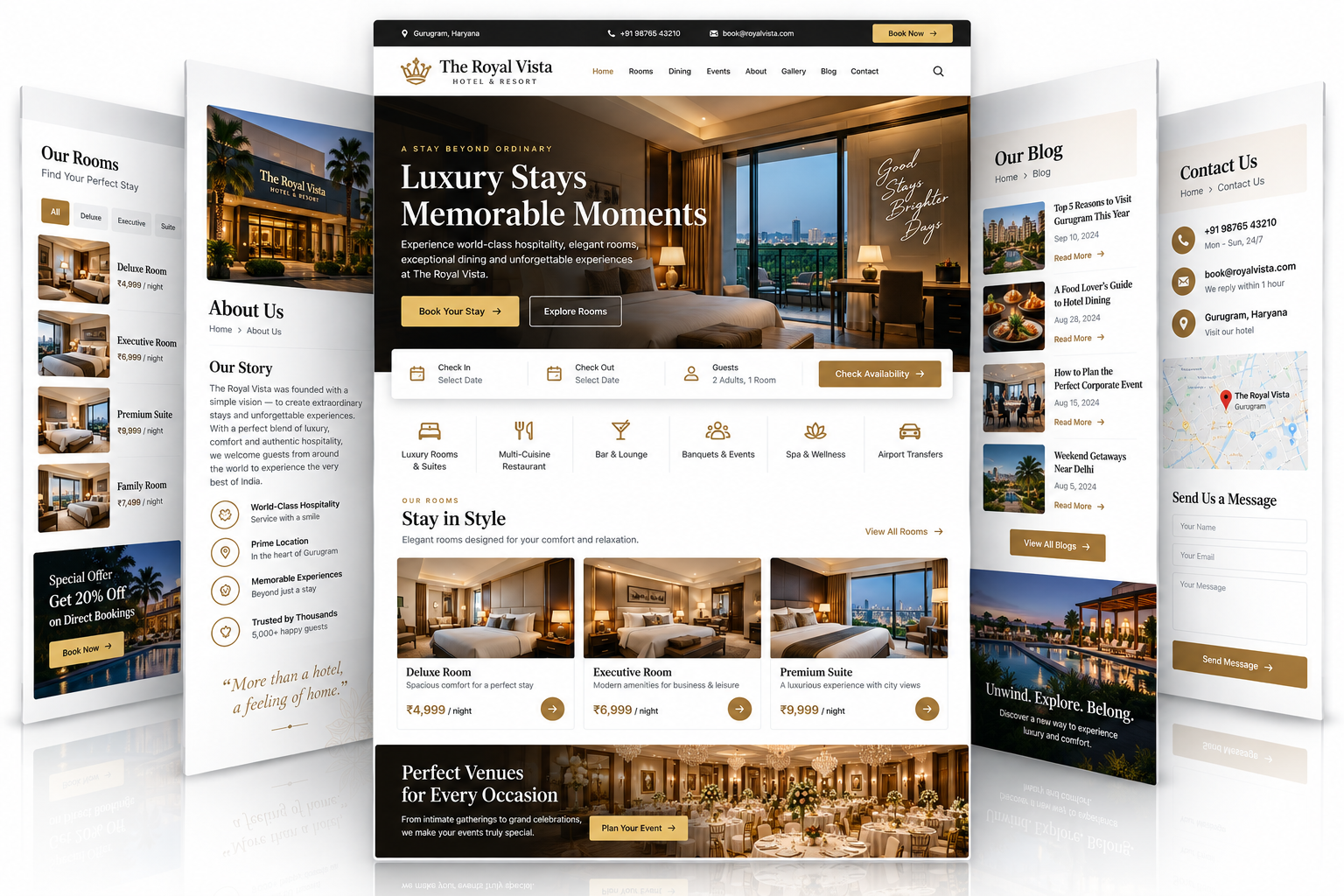 Hotel and restaurant booking website example